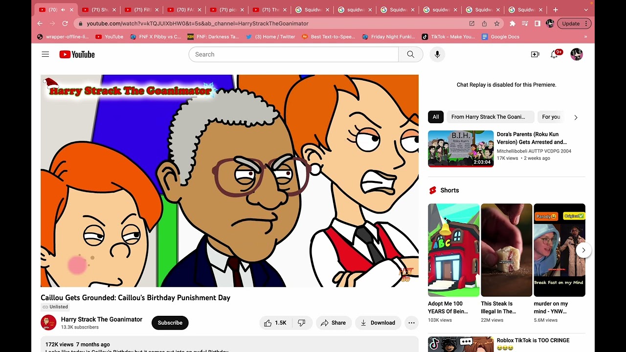 a commentary on Harry Strack's video on Caillou's birthday punishment day