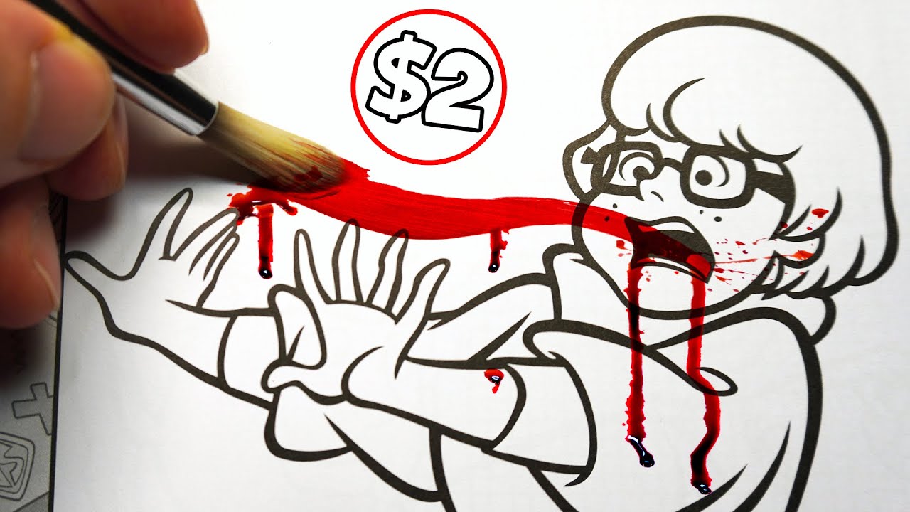 HORROR Artist vs $2 SCOOBY-DOO! VELMA Colouring Book ✍️