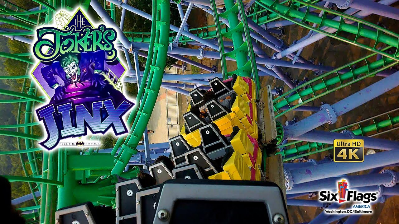 2023 The Joker's Jinx Roller Coaster On Ride 4K POV Six Flags America