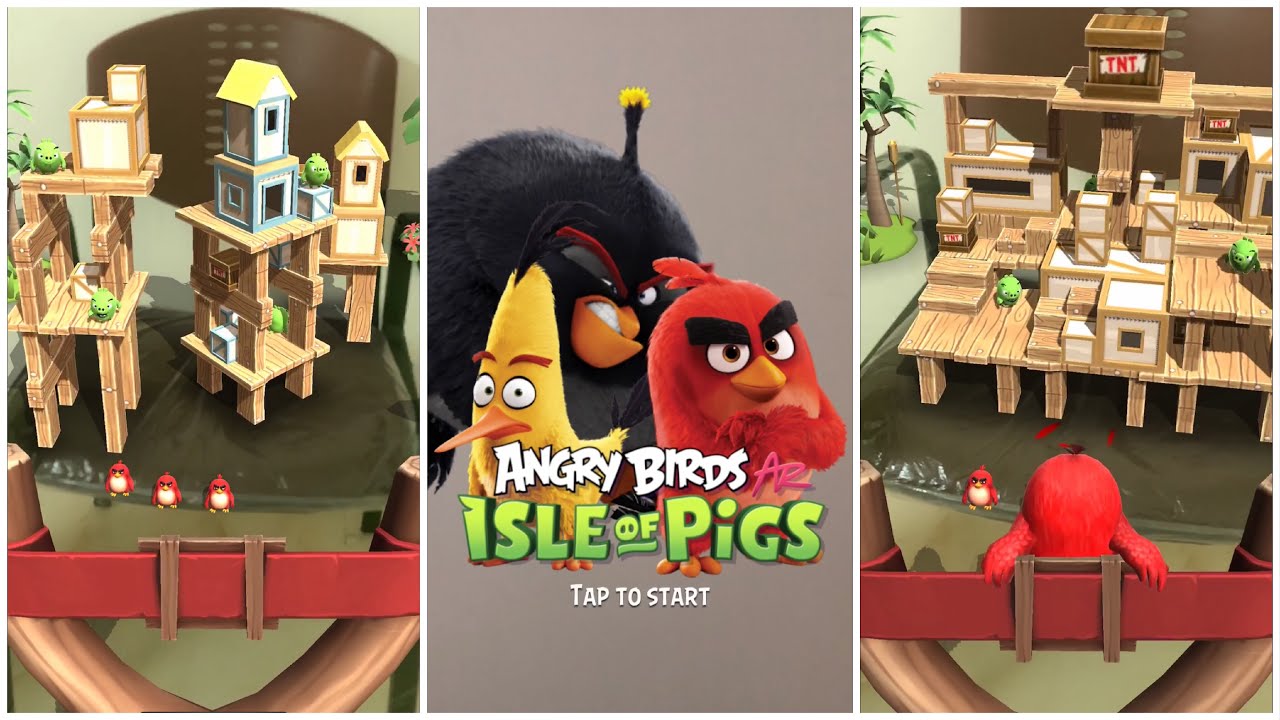 ANGRY BIRDS AR: ISLE OF PIGS- iOS- FIRST GAMEPLAY- (Global Launch)- iPhone X