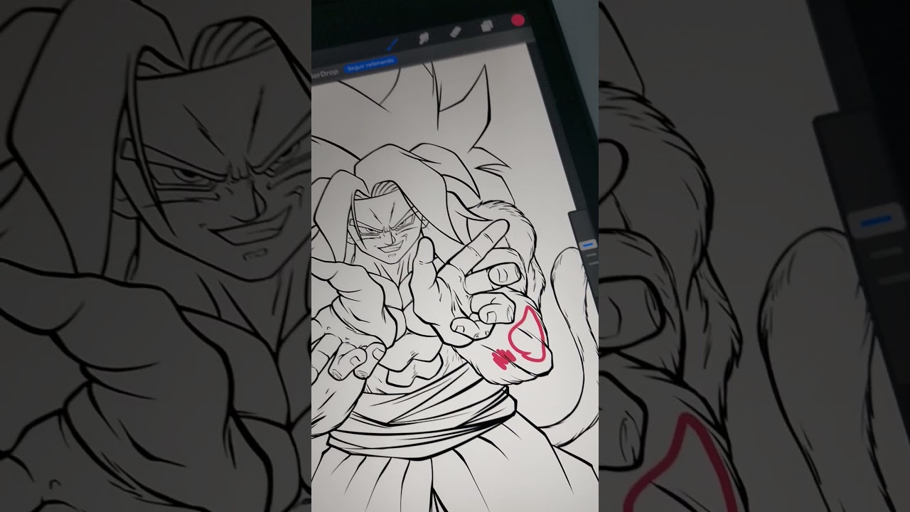 Consejo para colorear m&aacute;s r&aacute;pido en iPad con procreate #goku #dragonball #comodibujar