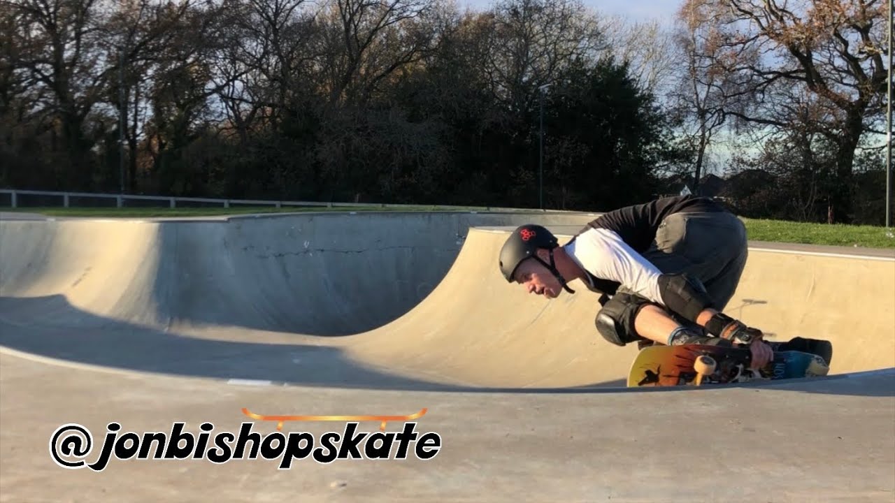 Learn To Carve Grind With A Grab On A Skateboard in a Bowl