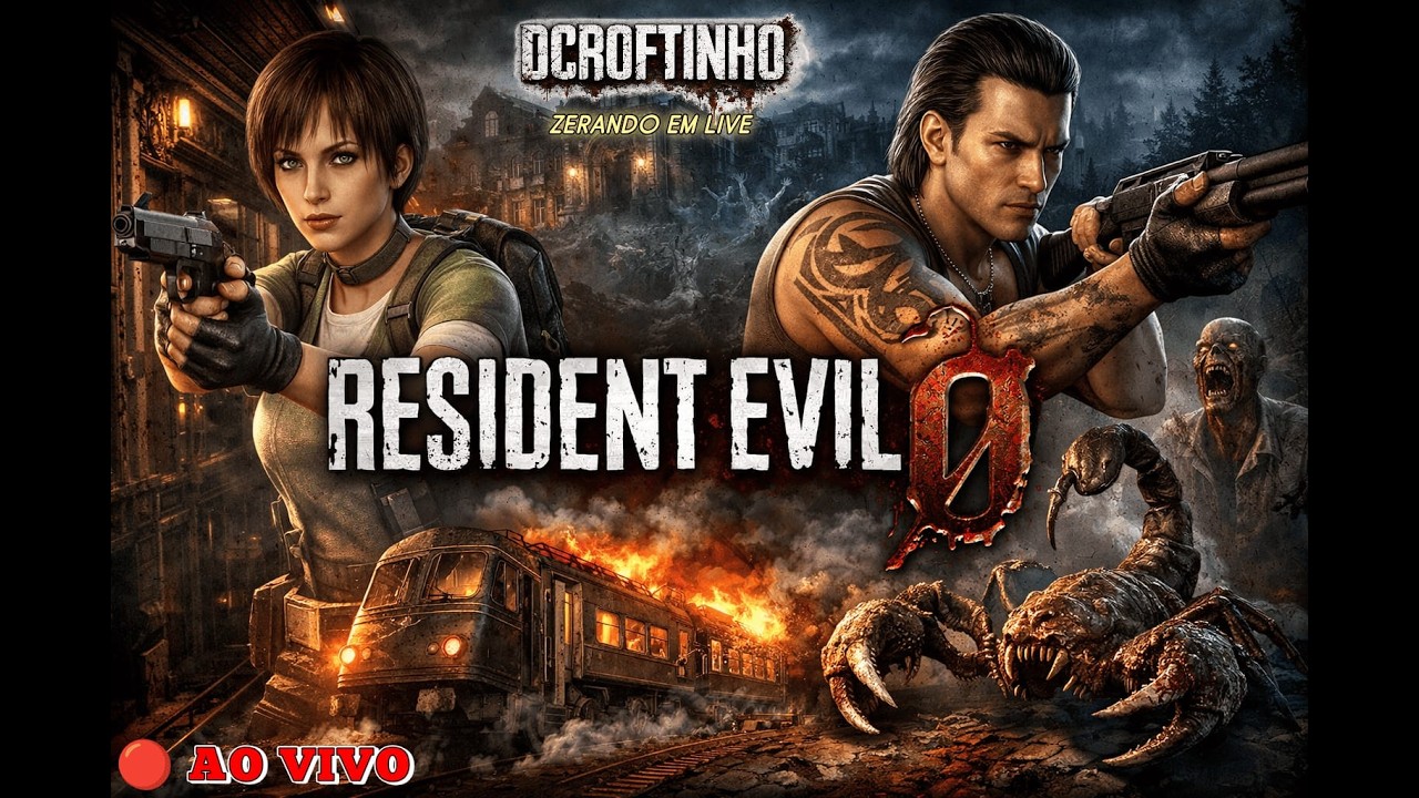 LIVE JOGANDO RESIDENT EVIL 0 AO VIVO #03 - ZERANDO EM LIVE (DCROFTINHO)
