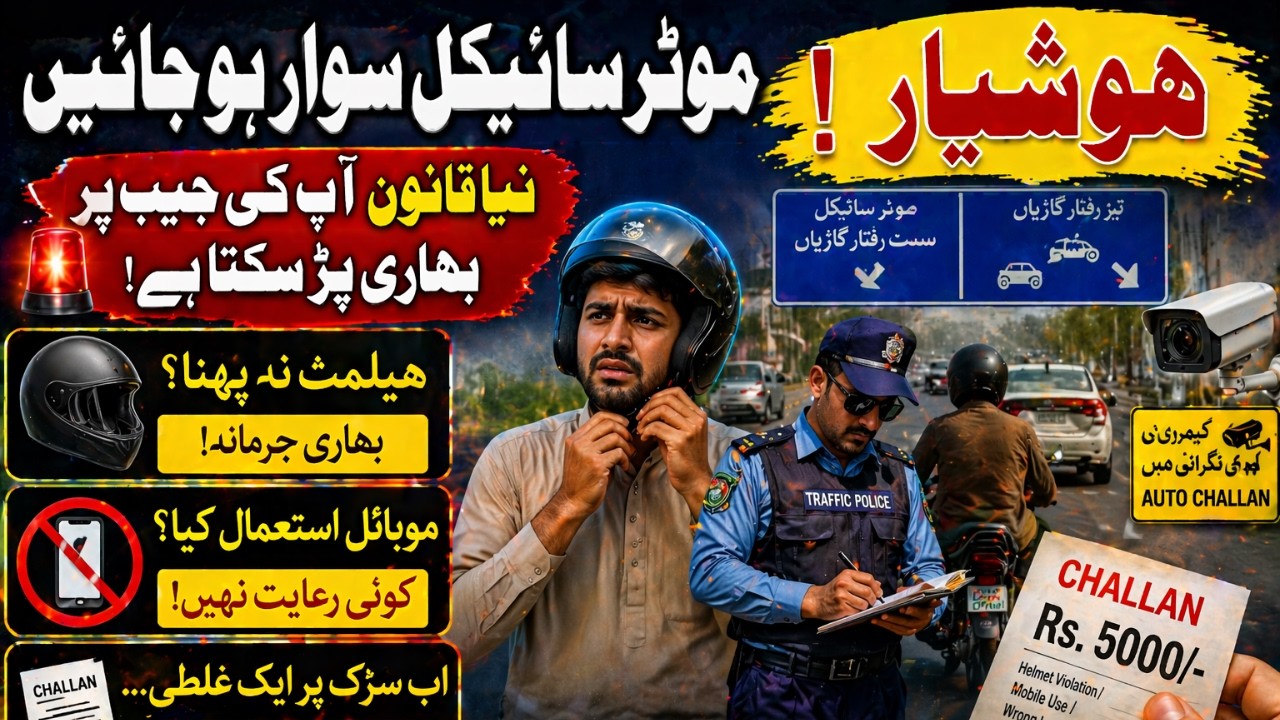 New Traffic Rules in Pakistan | Heavy Fines for Helmet & Mobile Use