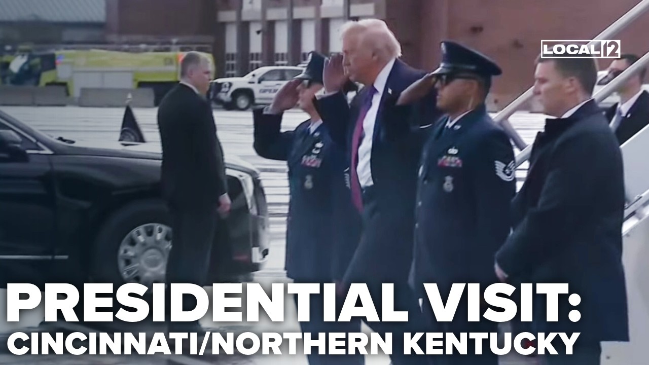 President Trump arrives at the Cincinnati/Northern Kentucky International Airport