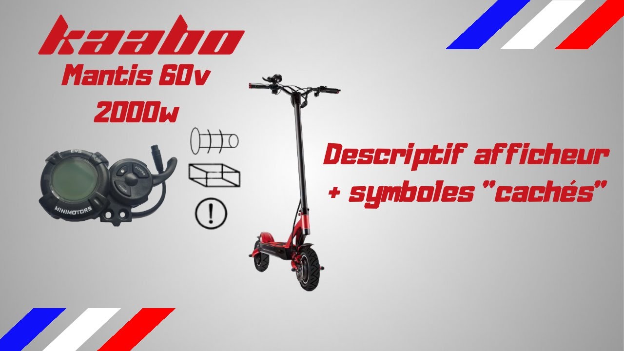 Kaabo Mantis GT 60v 2000w descriptif écran LCD de sa trottinette