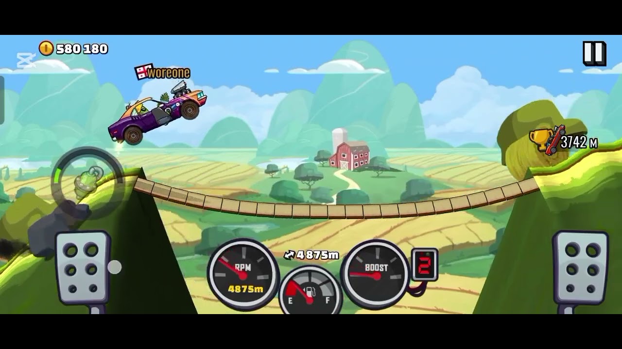 WALKING OUT DIFFERENT MAPS IN HILL CLIMB RACING 2ON A MUSCLE CAR