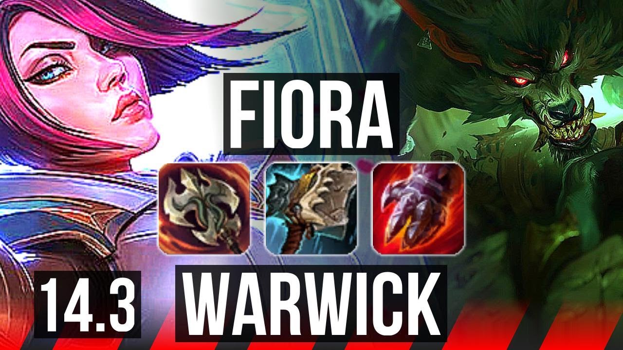 FIORA vs WARWICK (TOP) | 12/0/1, 8 solo kills, Legendary, 300+ games | BR Grandmaster | 14.3