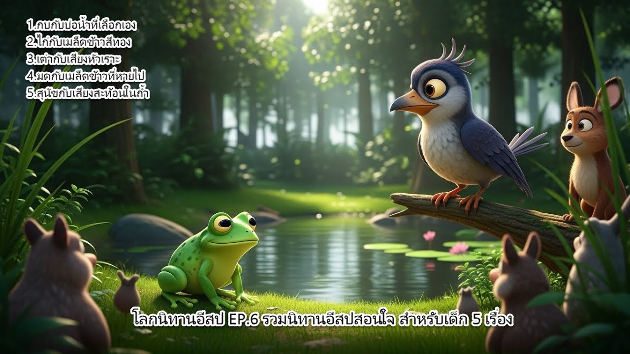 โลกนิทานอีสป EP.6 รวมนิทานอีสปสอนใจ สำหรับเด็ก 5 เรื่อง