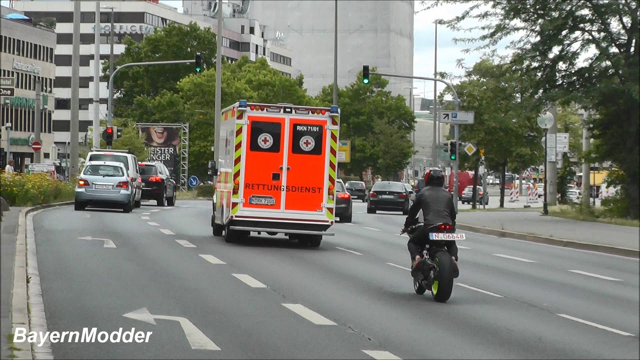 3x RTW + NEF Rettungsdienst + FuStW Polizei Nürnberg