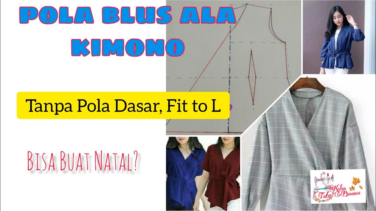 Membuat Pola Baju (Blus Ala Kimono) || Bisa Dipakai Untuk Natal