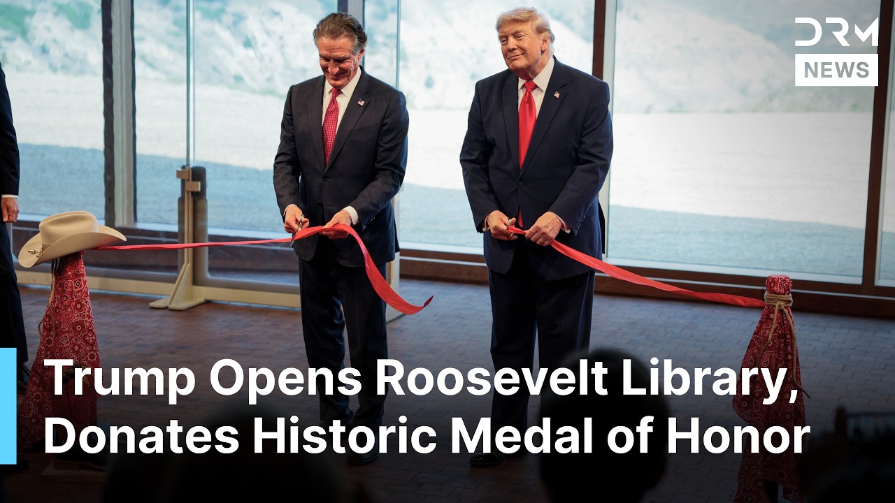 Trump Cuts Ribbon, Donates Theodore Roosevelt Medal of Honor at Historic Library Opening | AC1N