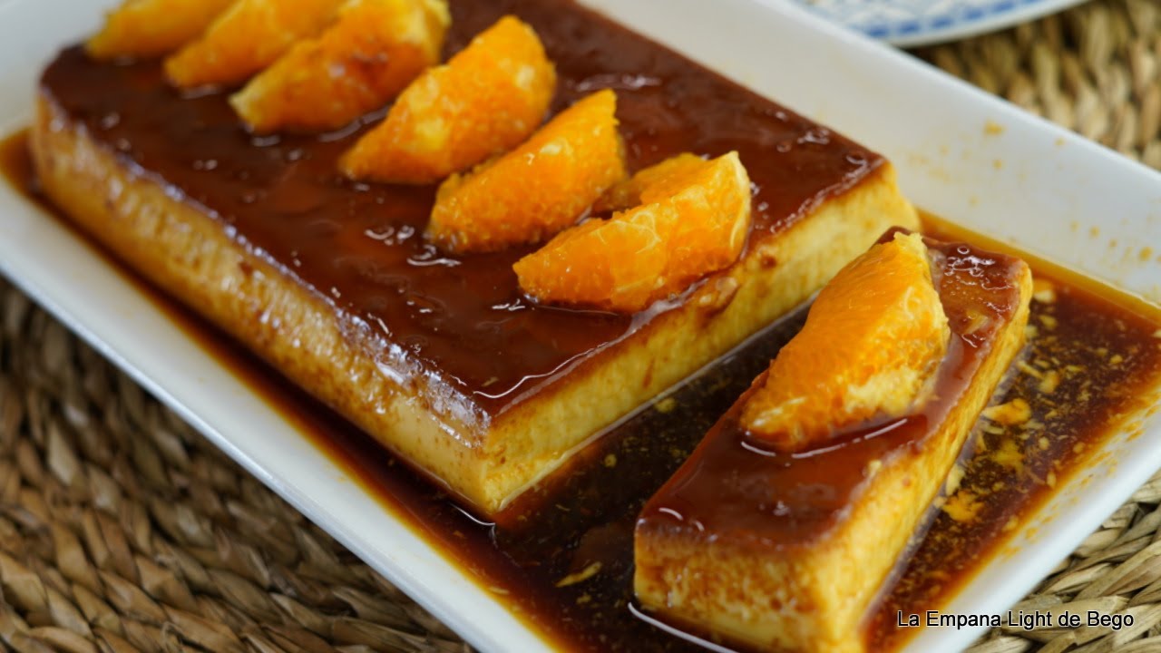Flan de Huevo a la Naranja. SIN HORNO, al Baño María Receta Fácil y tradicional con 4 Ingredientes