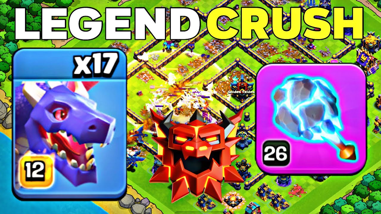 Insane Mass Dragon Attack! TH17 RC Charge Crushes Ranked Legends! Clash of Clans
