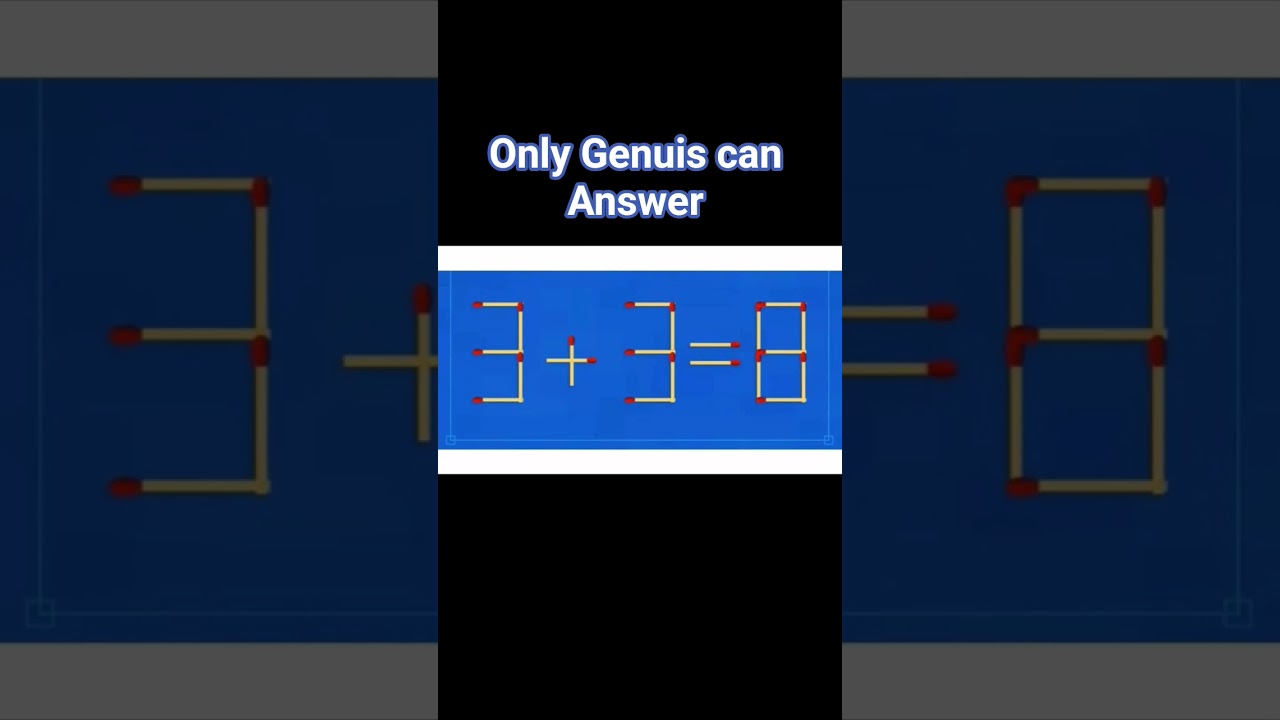 Maths Quiz Puzzle, Matchstick Number, Brain Game 