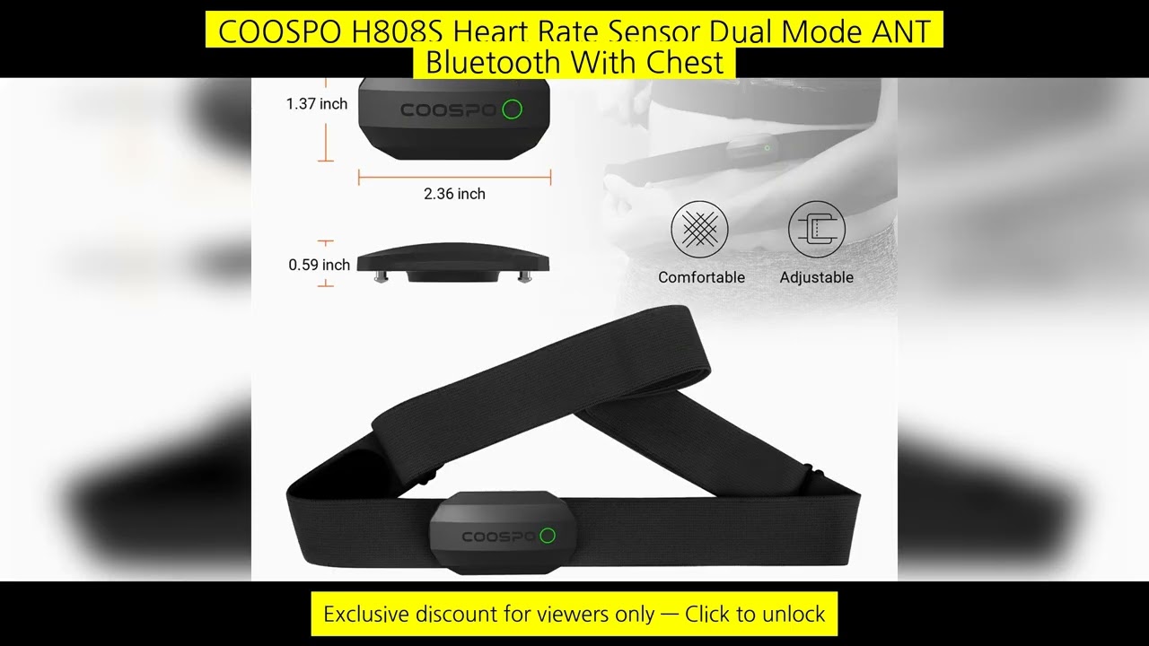 Coospo H808S Heart Rate Sensor Dual Mode Ant Bluetooth With Chest Strap