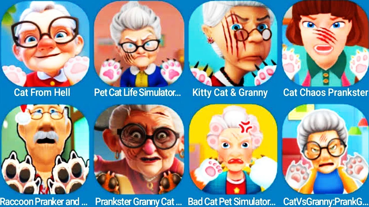 Cat From Hell, Pet Cat Prankster, Kitty Cat Granny, Raccoon Pranker, Cat Chaos Prankster, Cat Slim3D