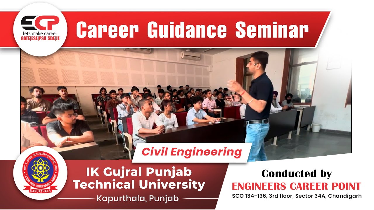 Career Guidance Seminar Conducted by ECP For Civil Engineering branch @IKGPTU Kapurthala, Punjab