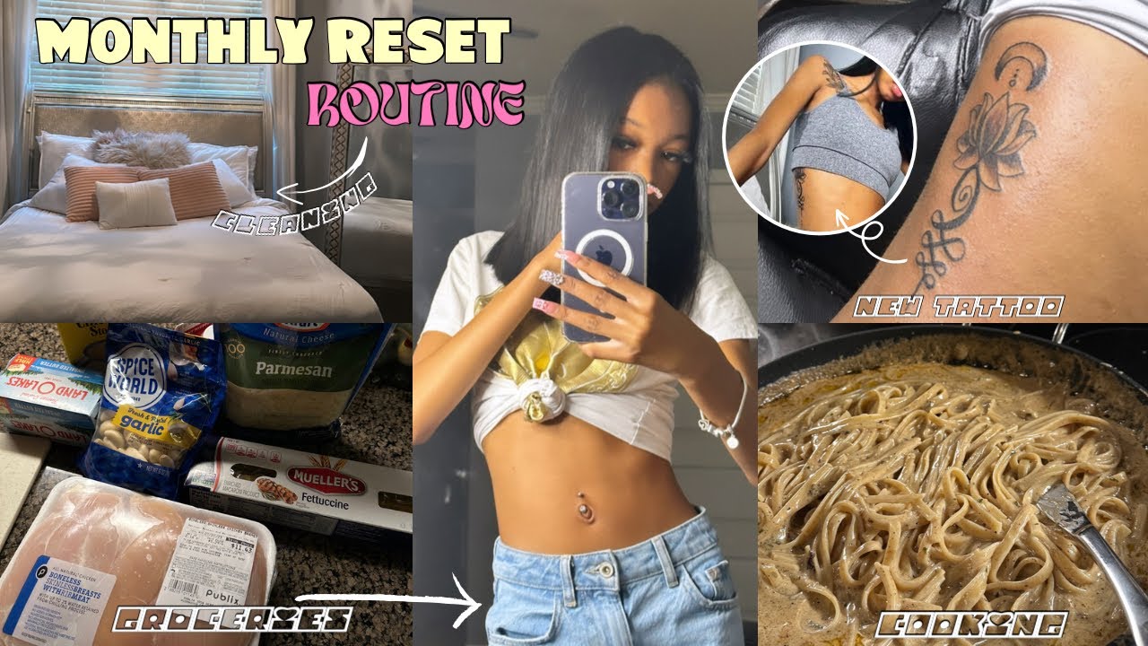 VLOG: my productive monthly reset routine࿓✰| cleaning, new tattoo, groceries, cooking, + more