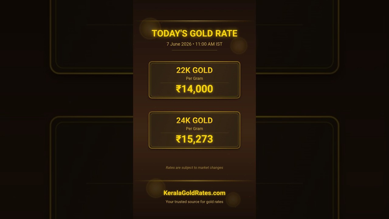 Kerala Gold Rate Today (7 June 2026) 💰 | 22K & 24K Gold Price Today in Kerala #gold #kerala