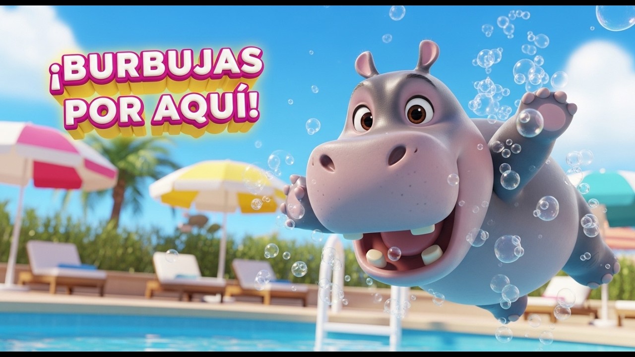 Bebé Hipopótamo en la Piscina de Burbujas 🦛🫧🏊 | Dibujos Animados y Diversión Acuática