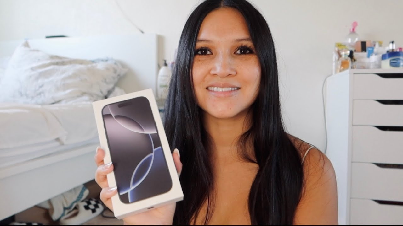 Birthday Gift Part 1 ♡ iPhone 16 Pro unboxing | black titanium 📱🖤