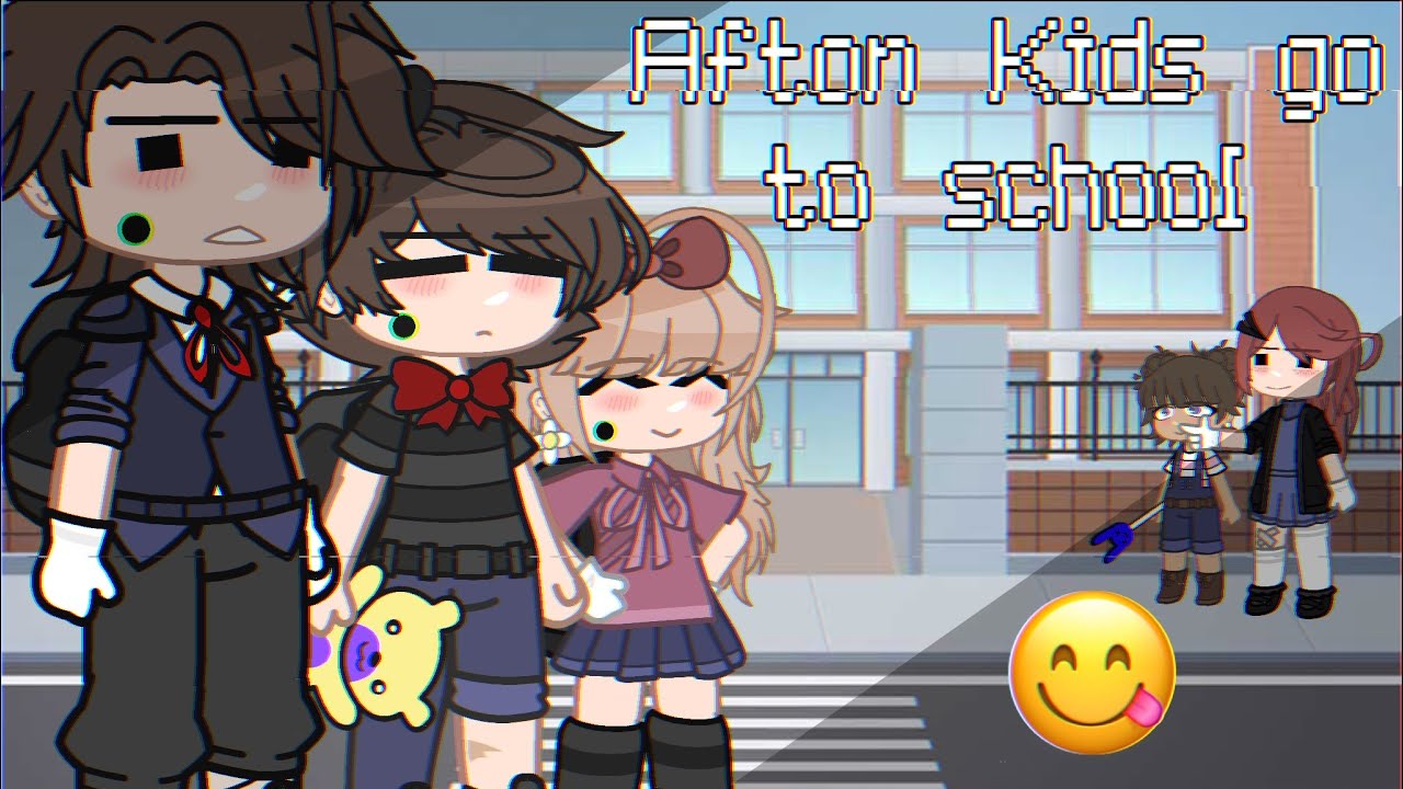 Afton Kids go to school||Afton Family Gacha||FNaF||MY AU