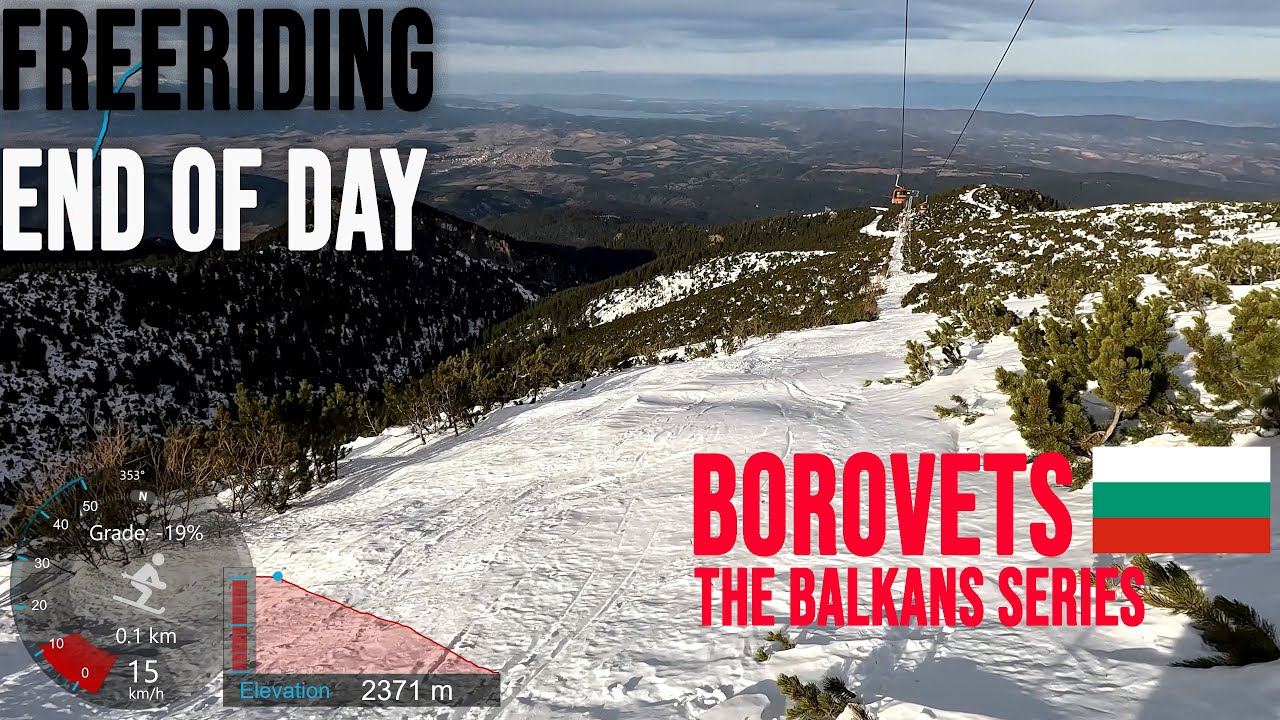 [4K] Skiing Borovets, Freeriding End of Day Including Ungroomed Fonfon Black, Bulgaria, GoPro Hero11