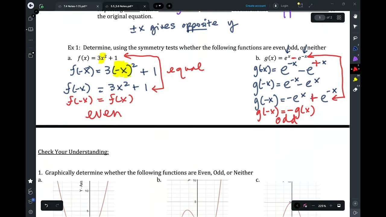 Algebra II Notes 5.5/5.6 Symmetry