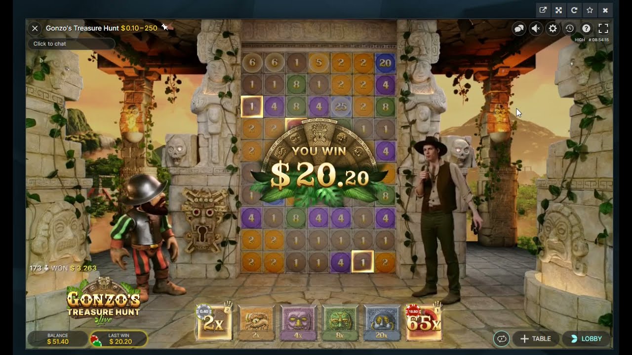 Gonzo's Treasure Hunt, Evolution Gaming. How to play just Example.
