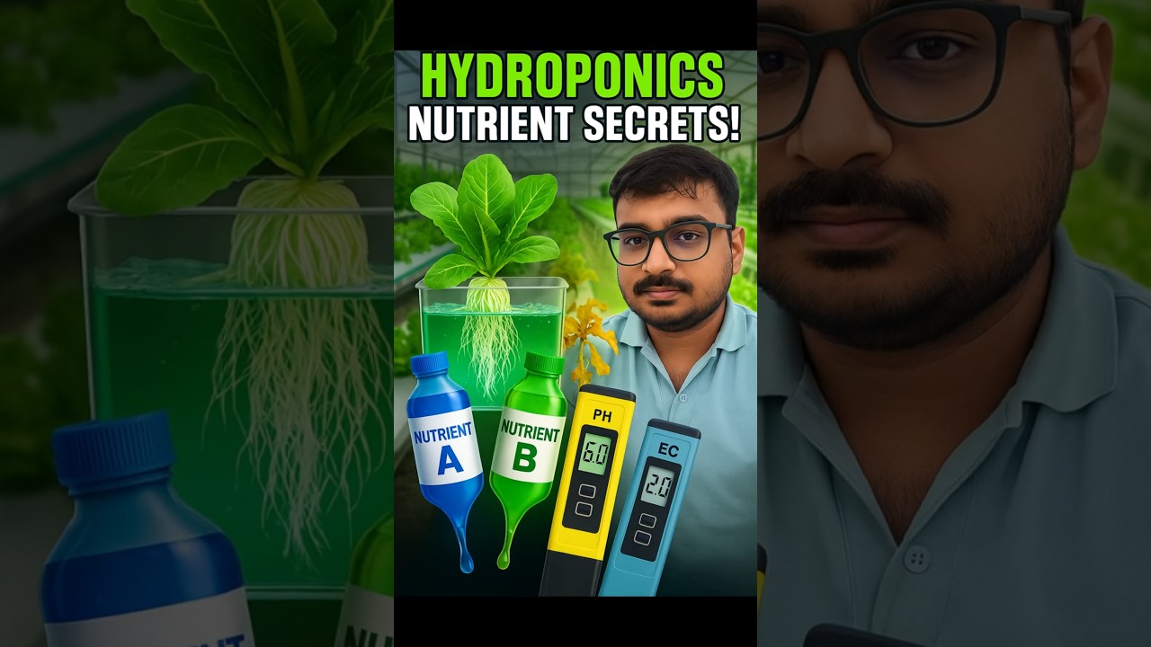 Hydroponics Nutrients Explained: A & B Solution, pH, EC & Secrets for High Yield #shorts
