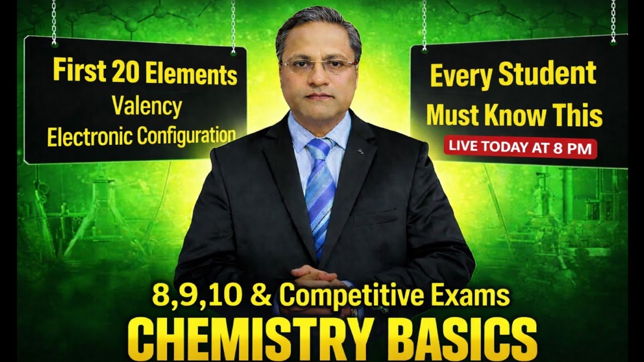 Don’t Understand Chemistry ? Start with Chemistry Basics | First Twenty Elements | Tonight 8 PM
