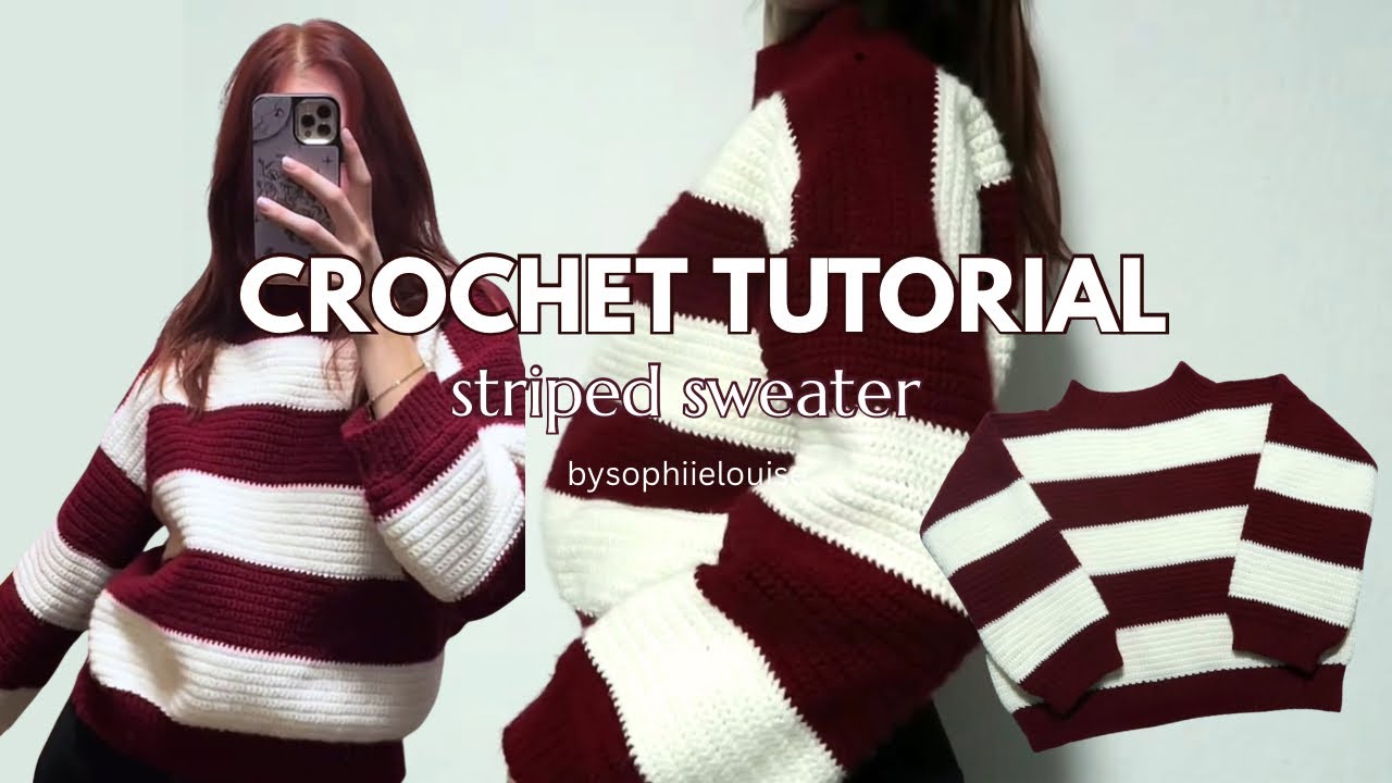 CROCHET SWEATER TUTORIAL | beginner friendly | striped crochet sweater | STEP BY STEP