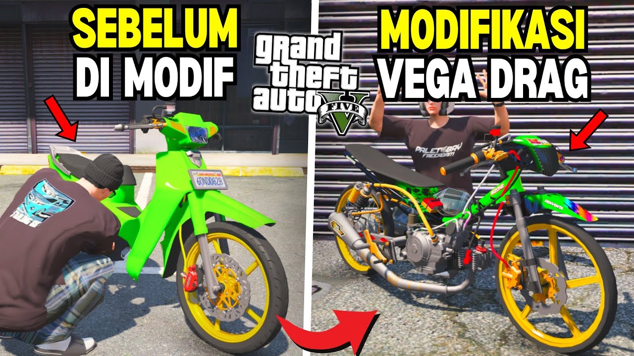 Aku Modifikasi Motor Vega Drag Langka Untuk Ikut Balapan Drag - GTA 5 MOD