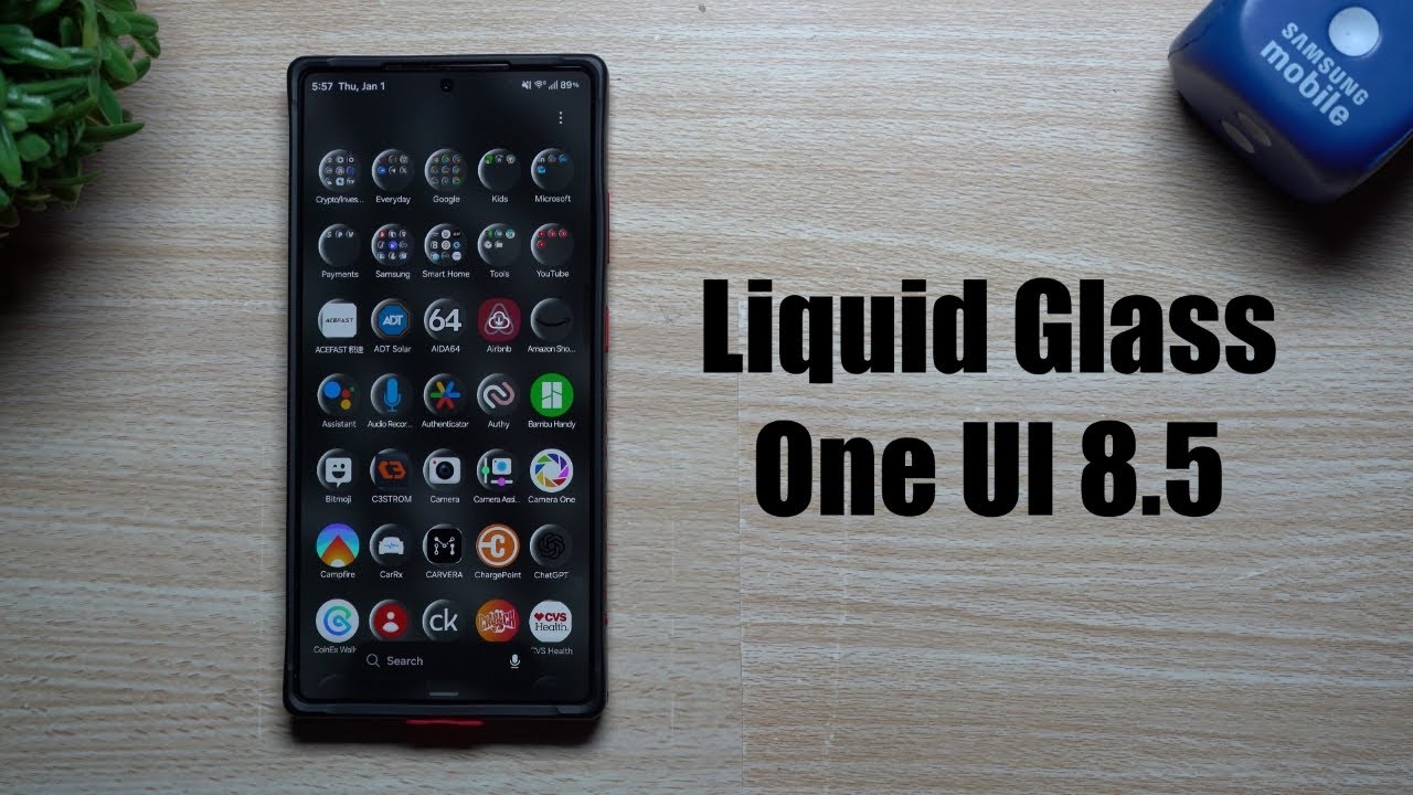 Жидкое стекло на Samsung One UI 8.5
