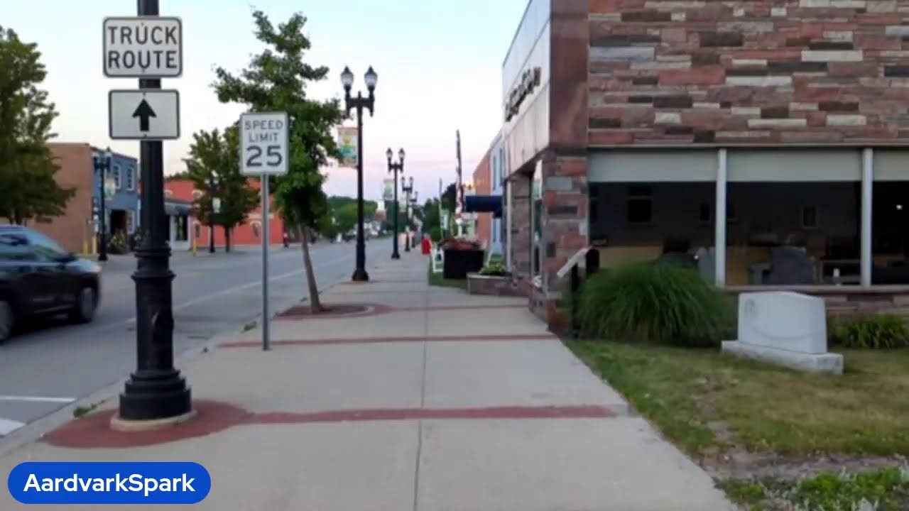 Walk down Main street Lowell Michigan