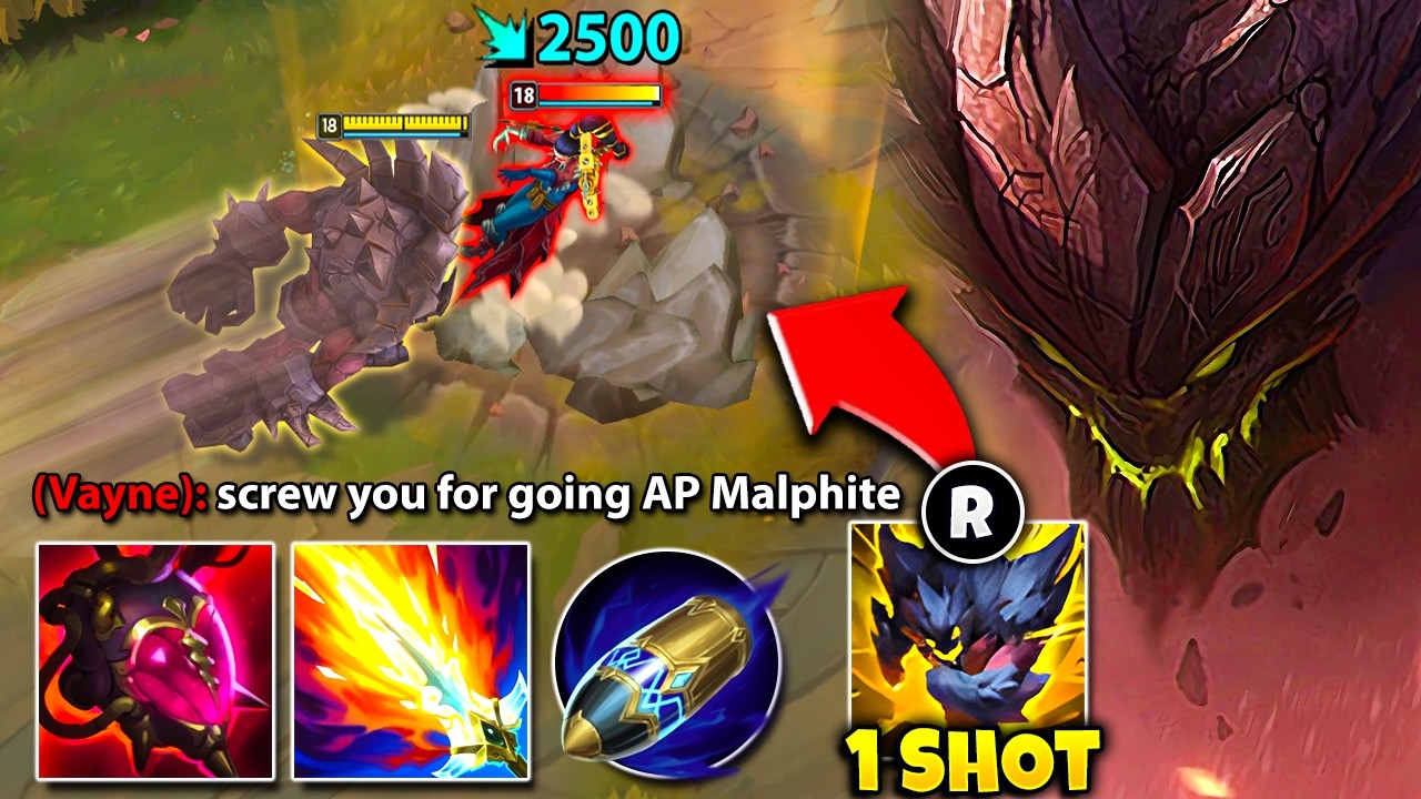 Enemy smurf Locked in Vayne Top... so I went AP Malphite and taught her a lesson