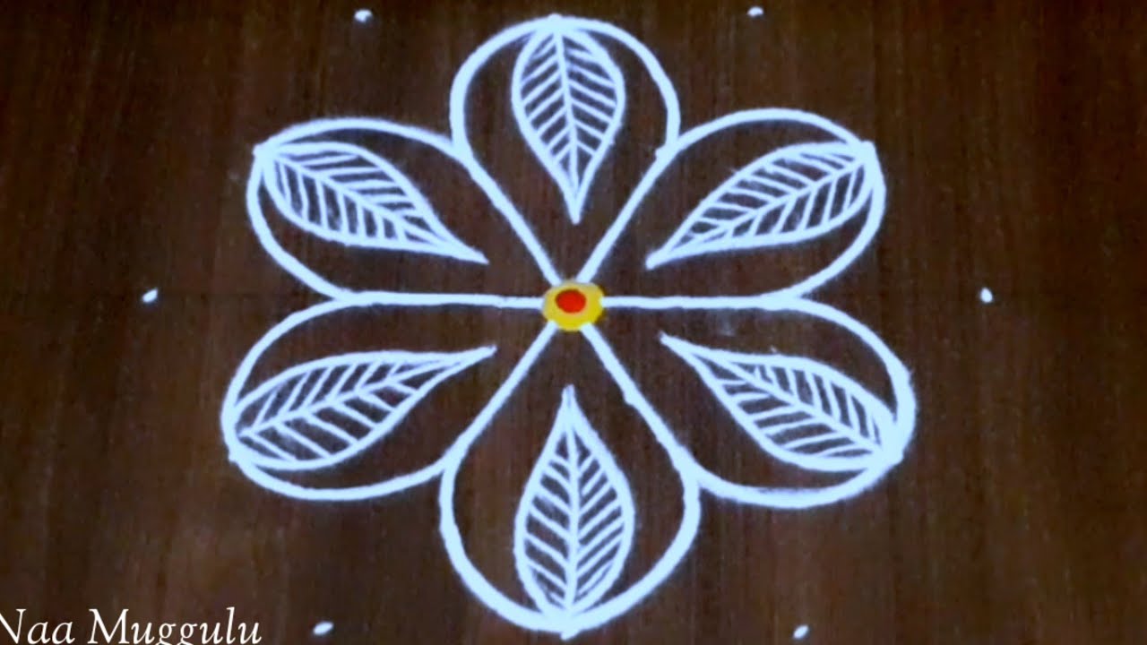 Beautiful rangoli design 🌺 Navaratri special muggulu 🌺 easy rangoli 5×3 dots#rangoli || Naa Muggulu