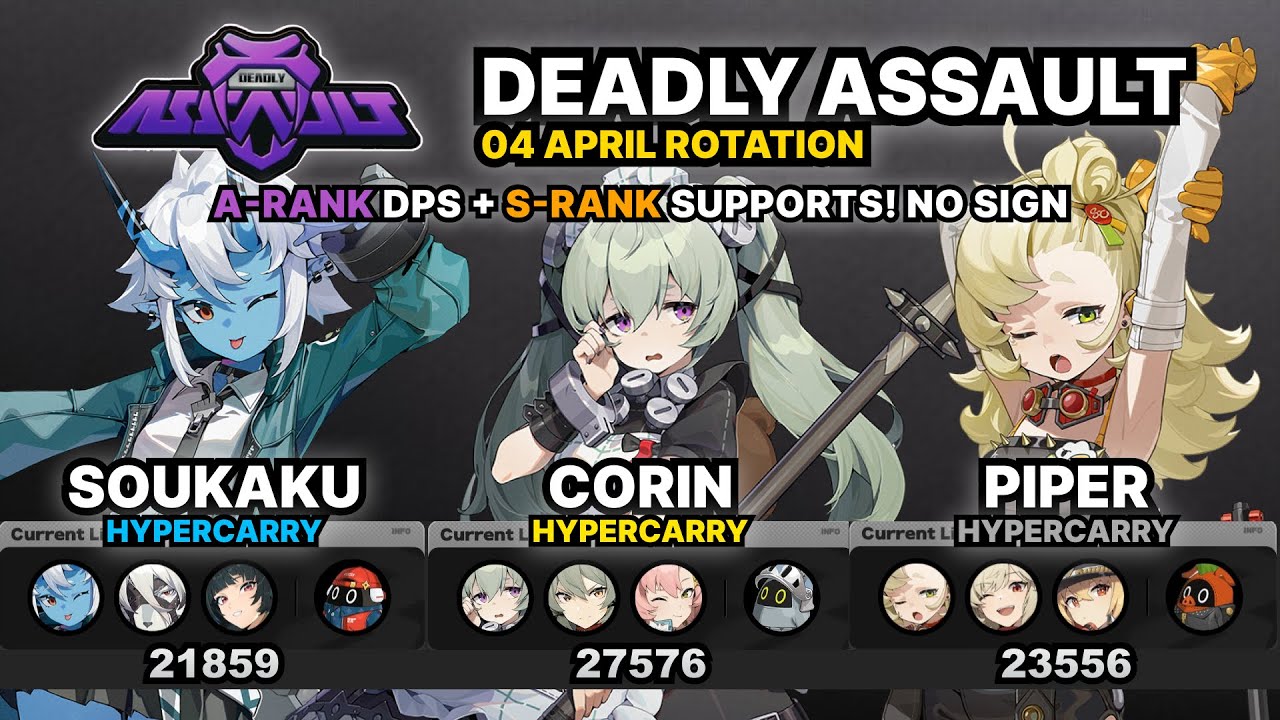 Soukaku + Corin + Piper | Deadly Assault [Zenless Zone Zero 1.6]