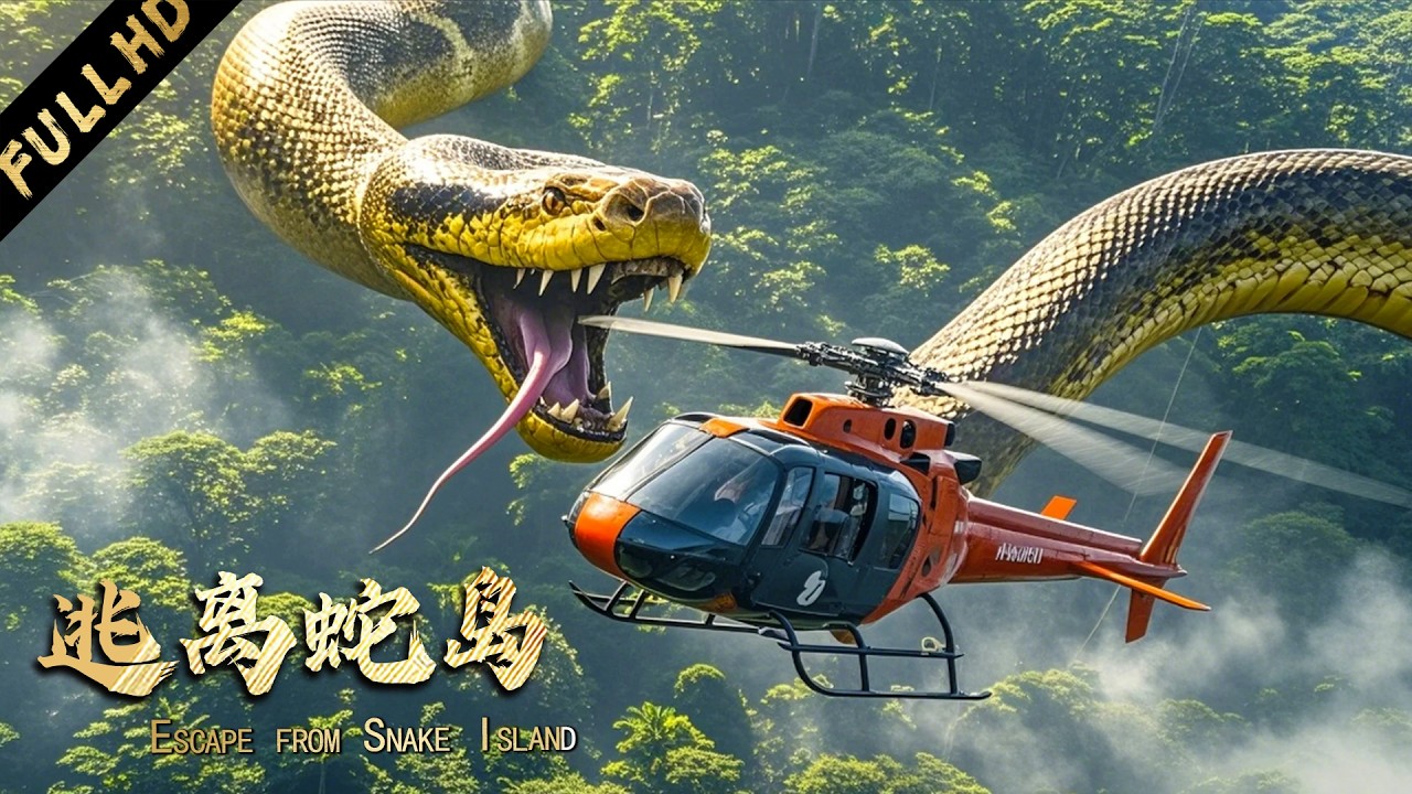【巨蟒災難片】實驗失敗，科學家緊急出逃，不料直升機被變種蛇王一口咬下瞬間墜毀爆炸！【深海蛇难】| 电影 | ENGSUB | ホラー映画 | หนังสยองขวัญ