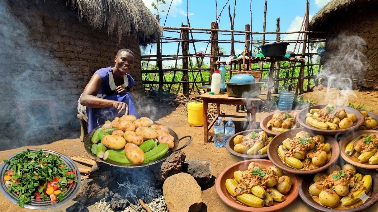 Typical & Authentic African Village Life of Our Hardworking Wife|Easiest Breakfast Recipes For Free