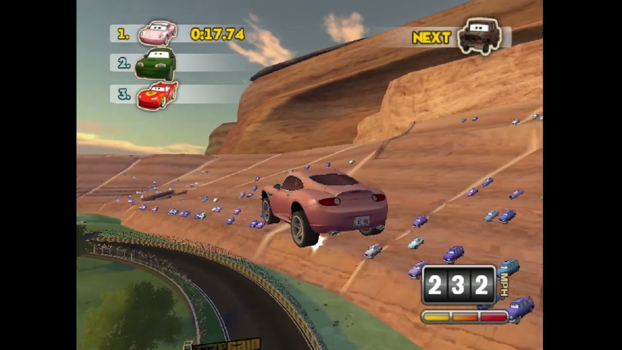 Cars: Mater-National: Using the Flying Glitch to Skip Cars in a Relay