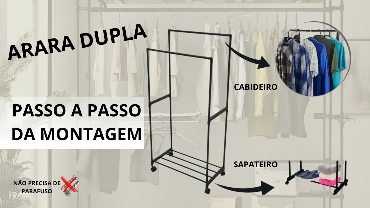 Passo a Passo: Montando Sua Arara Dupla para Roupas e Sapatos | TUTORIAL 2M SHOP