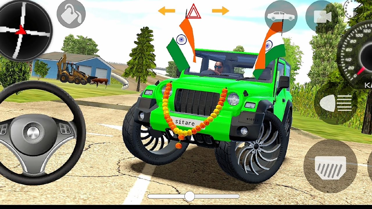 Modified mahindra thar Indian:(car wala game)Green thar 4X4 #2026 #thar #game 
