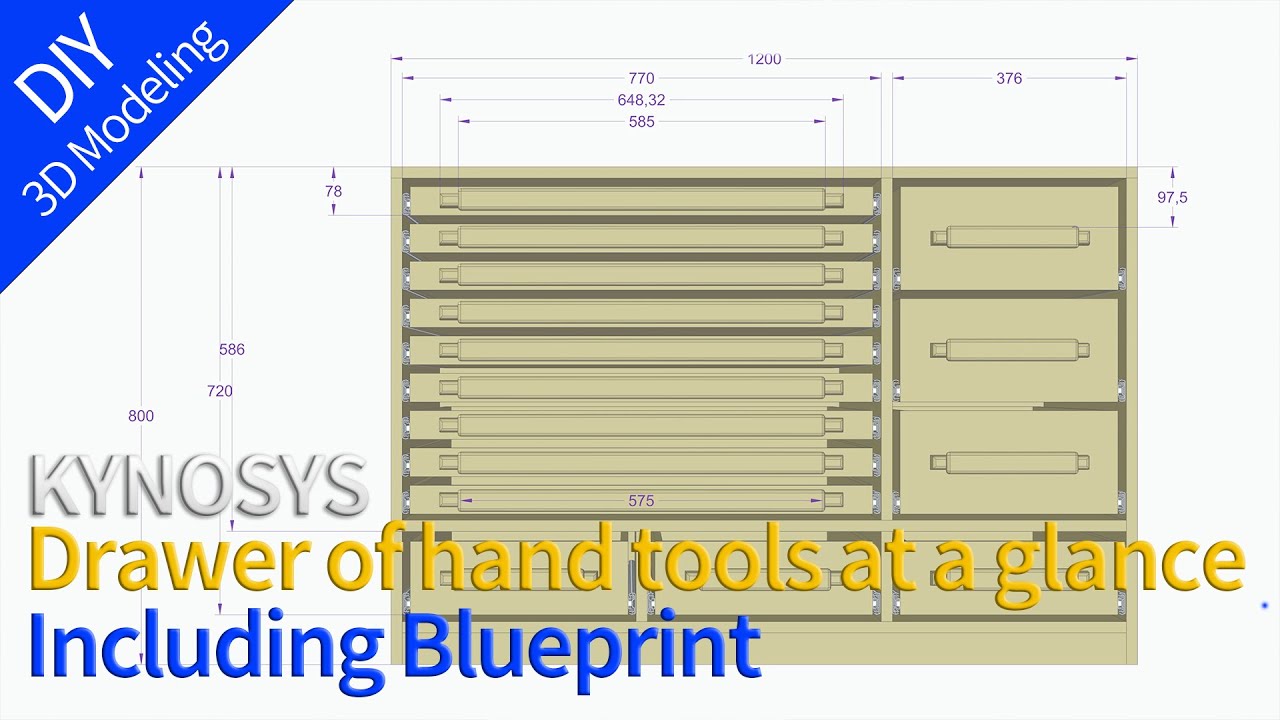 Wide Drawer at a glance / 3D Modeling Blueprint / DIY