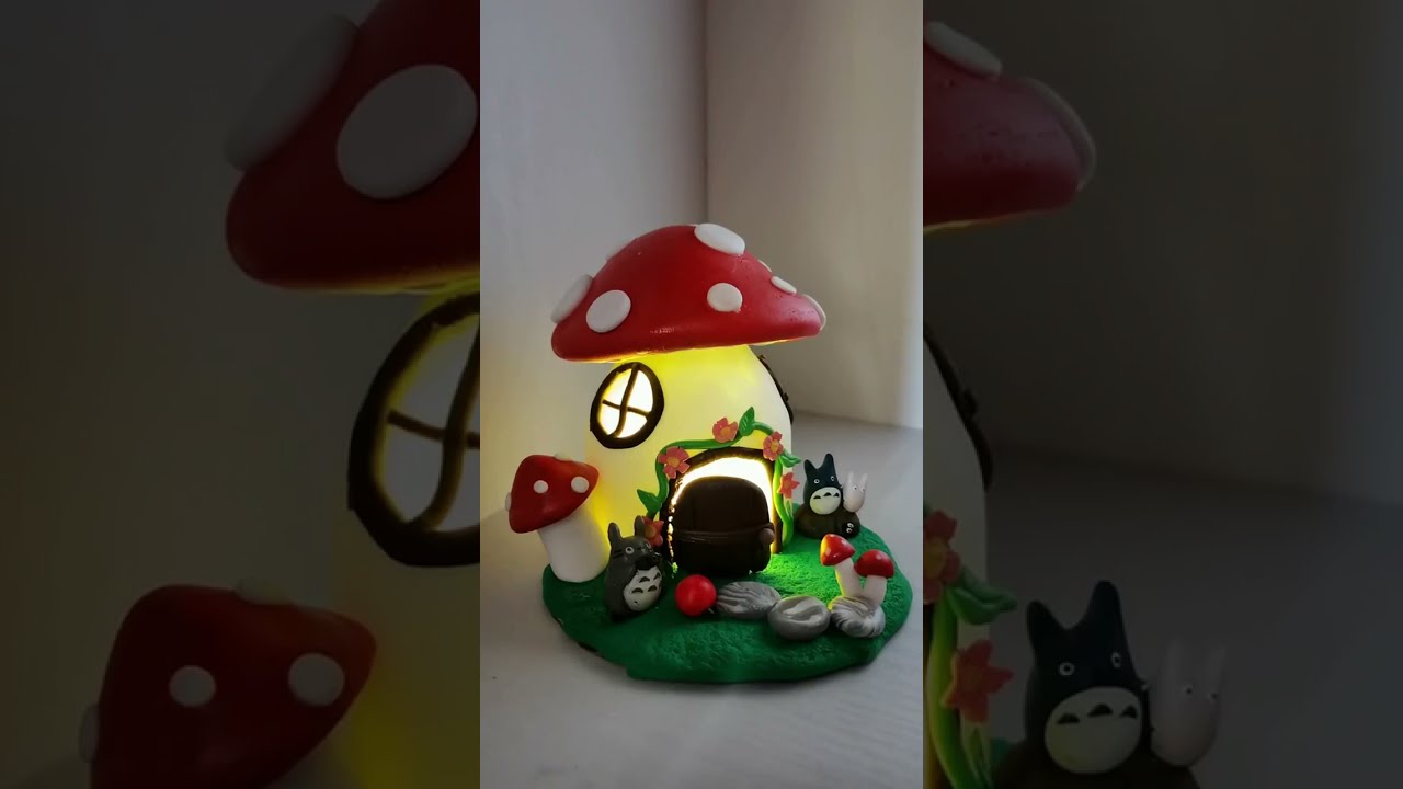 DIY How to Make Polymer Clay Miniature Mushroom House #miniature#polymer clay#diy#creative