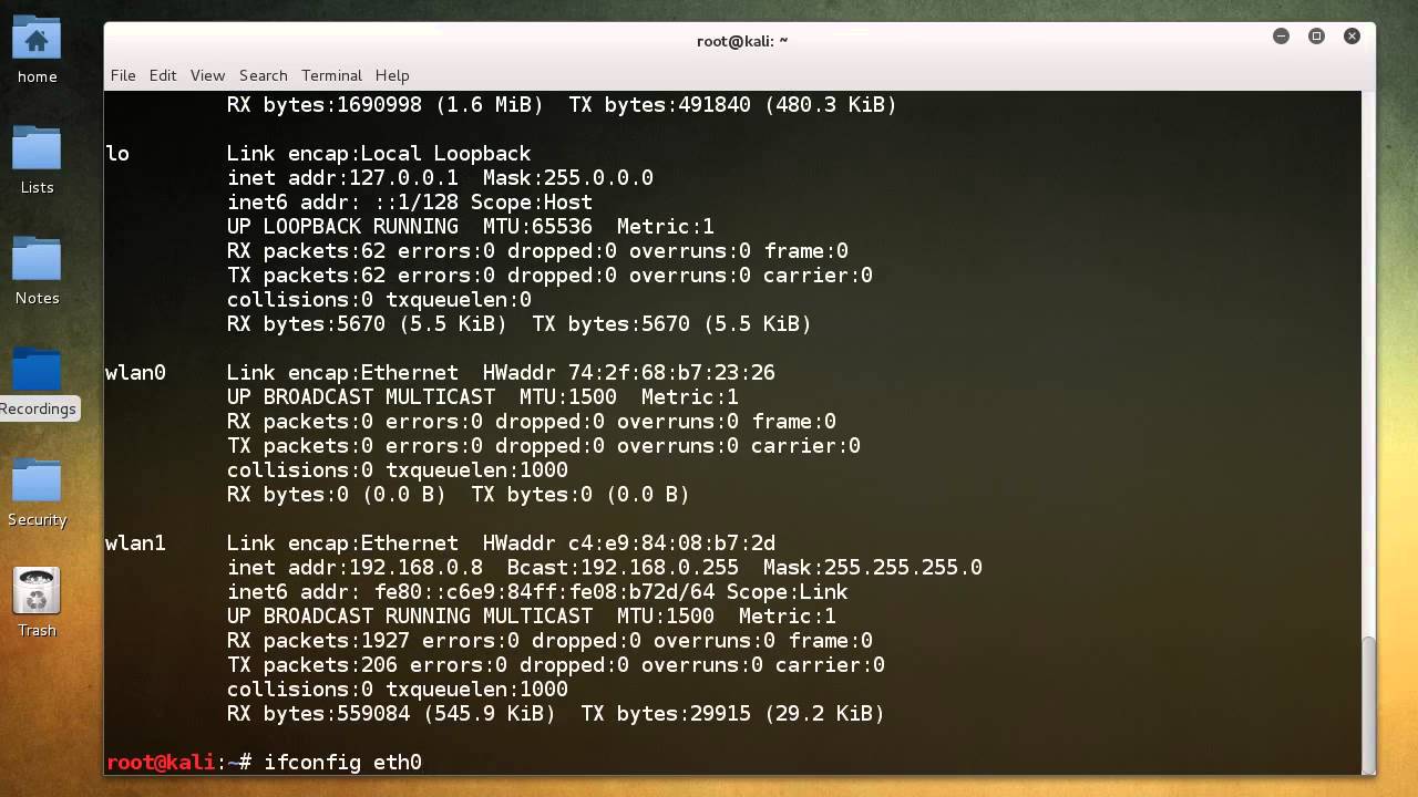 WiFi Wireless Security Tutorial - 2 - Linux Networking Commands
