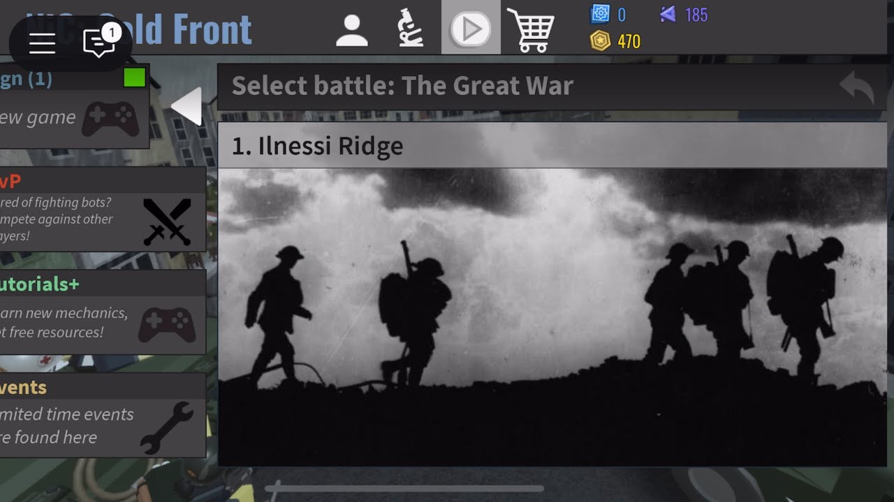 NIC cold front The Great War map 1