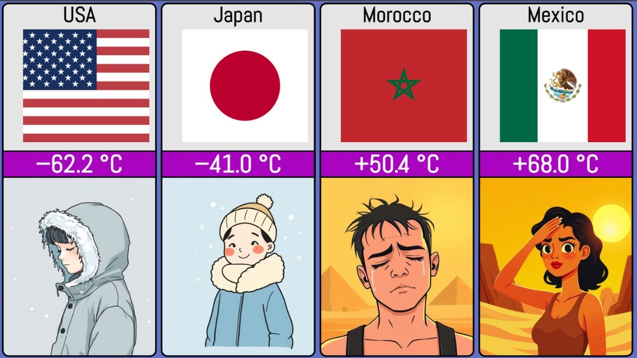COMPARISON OF COUNTRIES: THE COLDEST AND THE HOTTEST CLIMATE