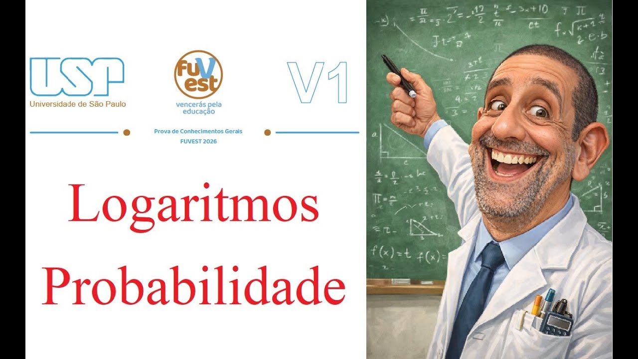 FUVEST2026 ProvaV1 Questão 04  Probabilidade e Logarítmo #Fuvest #logaritmo #probabilidade #maths 